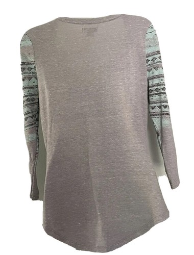 Camisa Top Mujer Lucky Brand Live In Love Fair Isle Estampada Mediana Cuello en V Boho - Imagen 3 de 10