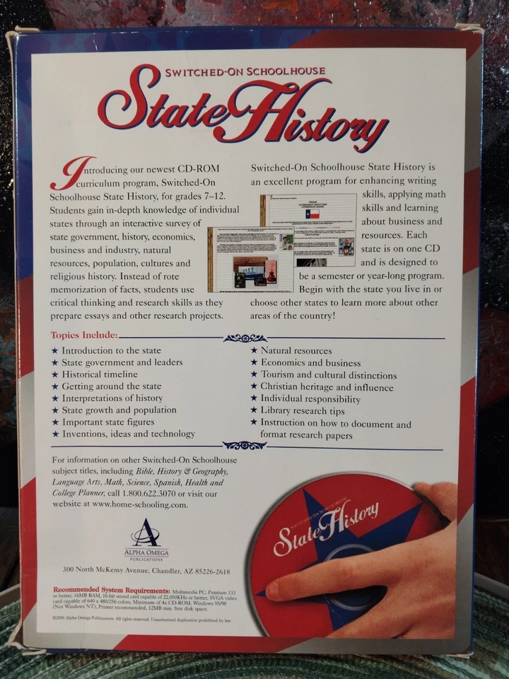 Alpha Omega Switched On Schoolhouse Idaho State History Sealed CD Teacher Manual - Image 4 of 4