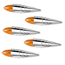5PCS LED Amber Torpedo Cab Marker Roof Running Top Lights Amber Lens/Amber LED
