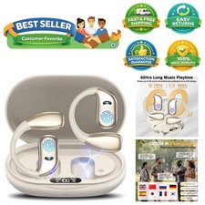 AI Language Translation Earbuds: Real-Time Translator for 169 Languages, Beige
