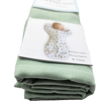 Amazing Baby Newborn Muslin Swaddle Blanket 36x36 Sage Green 100 Cotton NIB