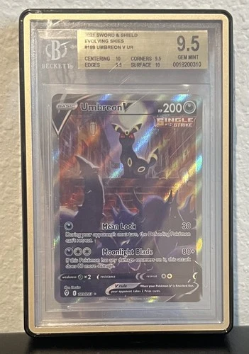Pokemon Umbreon V Evolving Skies Full Alt Art #189 BGS 9.5 Gem Mint w/ SlabMag