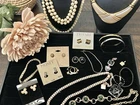 Vintage Gold Tone Monet Napier Lot New Old Stock Trifari KJL Earrings Bracelets