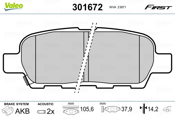 Fits VALEO 301672 BRAKE PADS FIRST  ⭐UK Stock⭐