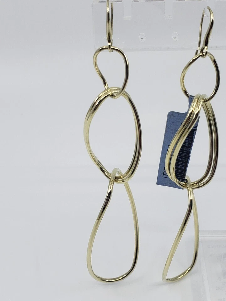 Nuevo ippolita 18K Glamazon Largo Ondulado Muñeco de Nieve Pendientes GANCHO DE PESCADO $3000 ALTO BRILLO Foto 2 de 4