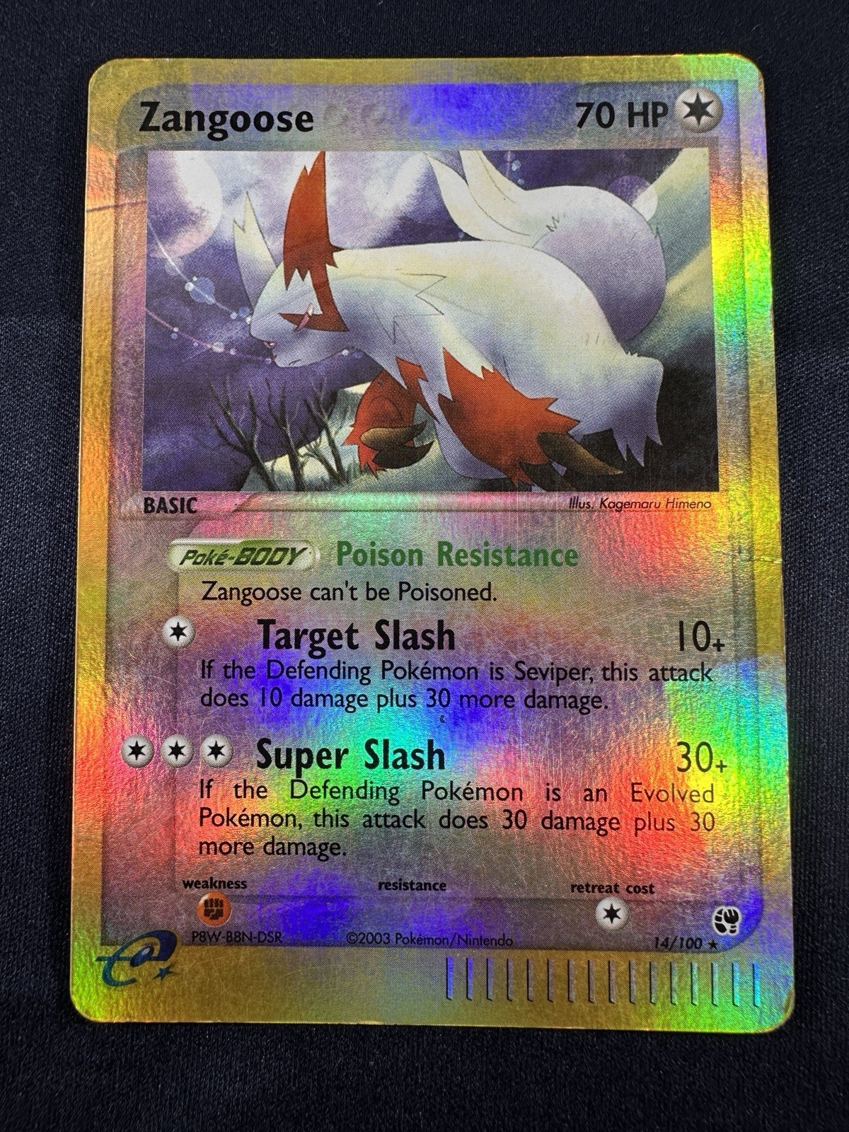 EX Sandstorm ZANGOOSE Reverse Holo 14/100 RARE Pokemon Card 2003 MP FREE SHIP