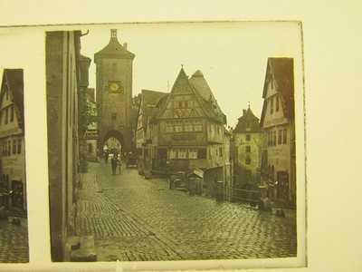 Rothenburg ob der Tauber   Antikes Glas  Farb Stereo Bild    um 1900