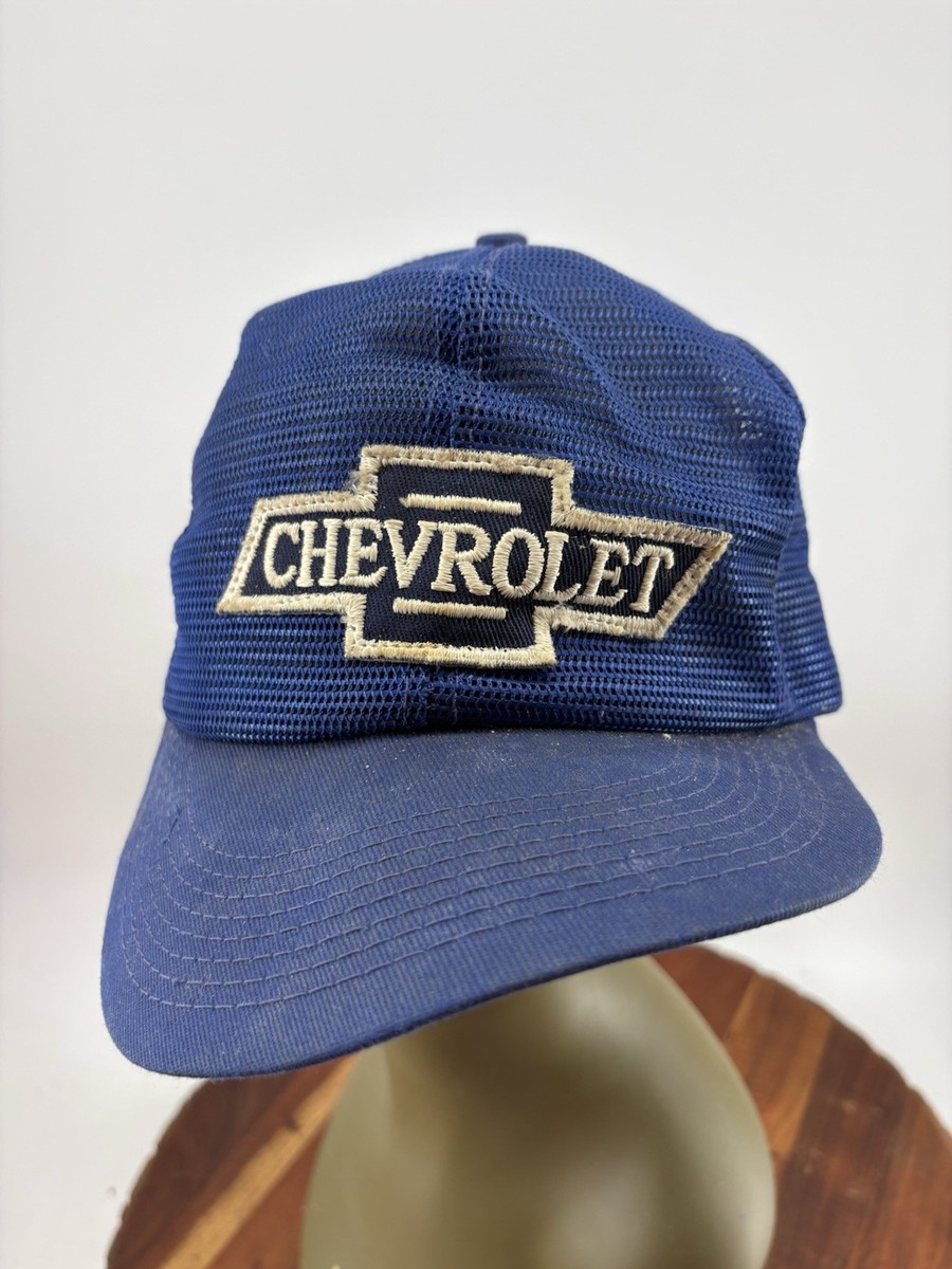 Vtg Blue Chevrolet SnapBack Mesh Trucker Hat One Size K-Product