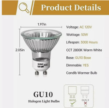 1 Bulb 120v 50W GU10 Bulb for Candle Warmer Lamp gu10 c Gu10 C M4,K12-2 