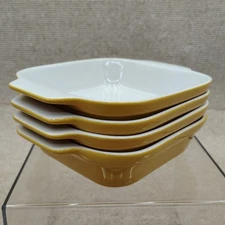 4 Baking Pans Square Dish for Oven Stoneware 8"x6" Light Brown