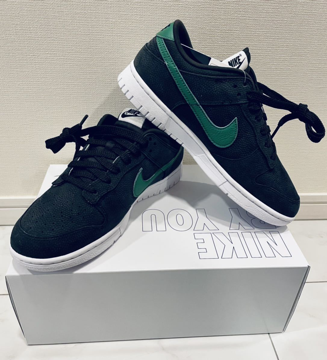 NIKE Men 8.0US Dunk Low By You Black Green /   Bayou Custom Shoes Us8