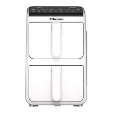 Image of EMtronics 10L Stack Dual Air Fryer Double Basket Large Family Size - White