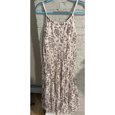 Elena Baldi Italy Silk Blend Tiered Maxi Dress Sz L Beach Coastal Sun Dress
