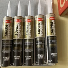 5 New Tubes Of Mulco Expert Thermoplastic Sealant Sandalwood Color 300ml