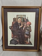 Norman rockwell The Doctor and the Doll with frame