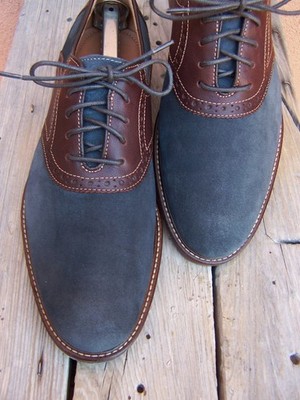 Johnston & Murphy Mens Brown Suede Oxford Shoes Blue Laces‎ Size 8M ? Johnston & Murphy Men main image 2