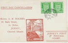 Jersey 1942 0.5d Arms On Holmes Illustrated First Day Card Cat £50