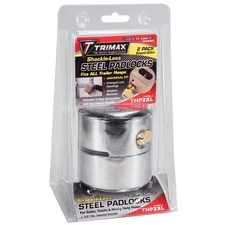 Trimax THP2XL Hockey Puck 2 Pack Keyed Alike Trailer Door Steel Padlock