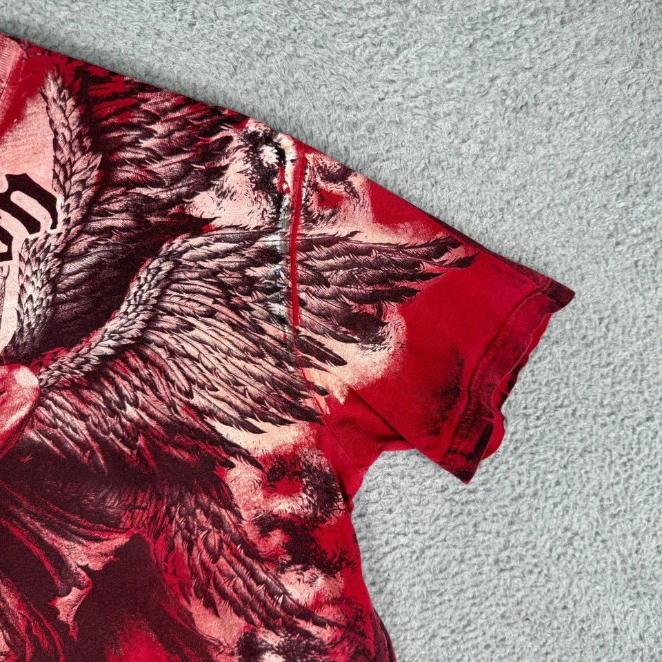 Camiseta Affliction Para Hombre Grande MMA Y2K Rojo Ángulo Alas Gótico Gráfico Foto 3 de 4