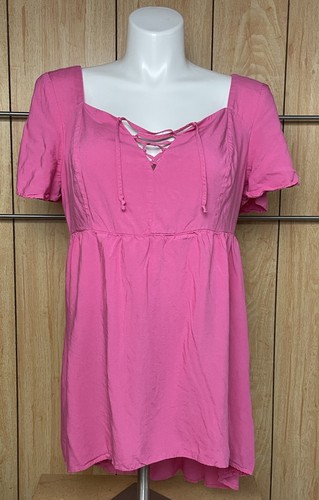 Torrid Women’s Pink Short Sleeve Lace Up Front Tunic Size Torrid 1 - Bild 1 von 5