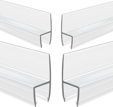 4-Pack Frameless Shower Door Side Seal H Type 3/8 apos; apos; 10mm , Clear