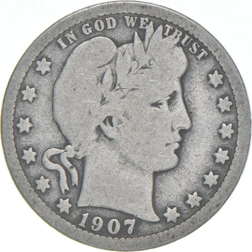 1907-O Barber Quarter Average Circ
