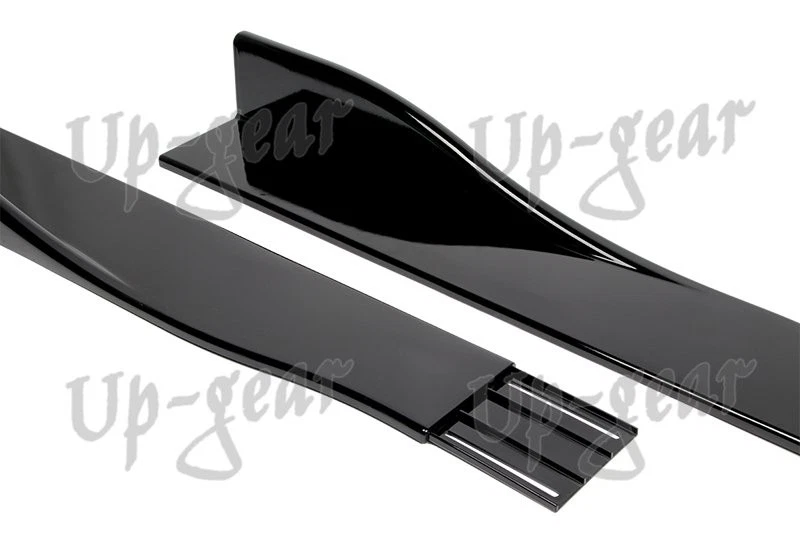 Falda lateral negra pintada universal balancín divisores difusor labio 86" x 4" 6 piezas Foto 3 de 4