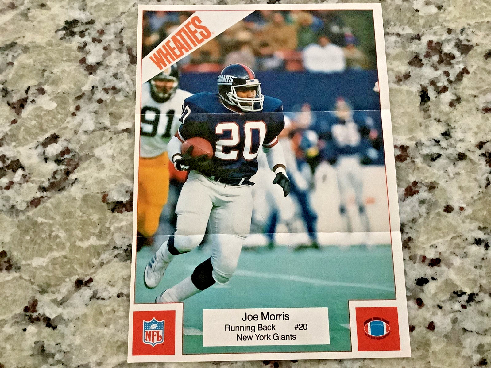 1987 Starline Wheaties Football Star Poster Joe Morris #8 NY Giants