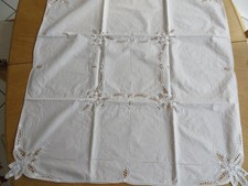 VINTAGE – Tischdecke, Hohlsaum, weiß, 80 x 80 cm (2104)