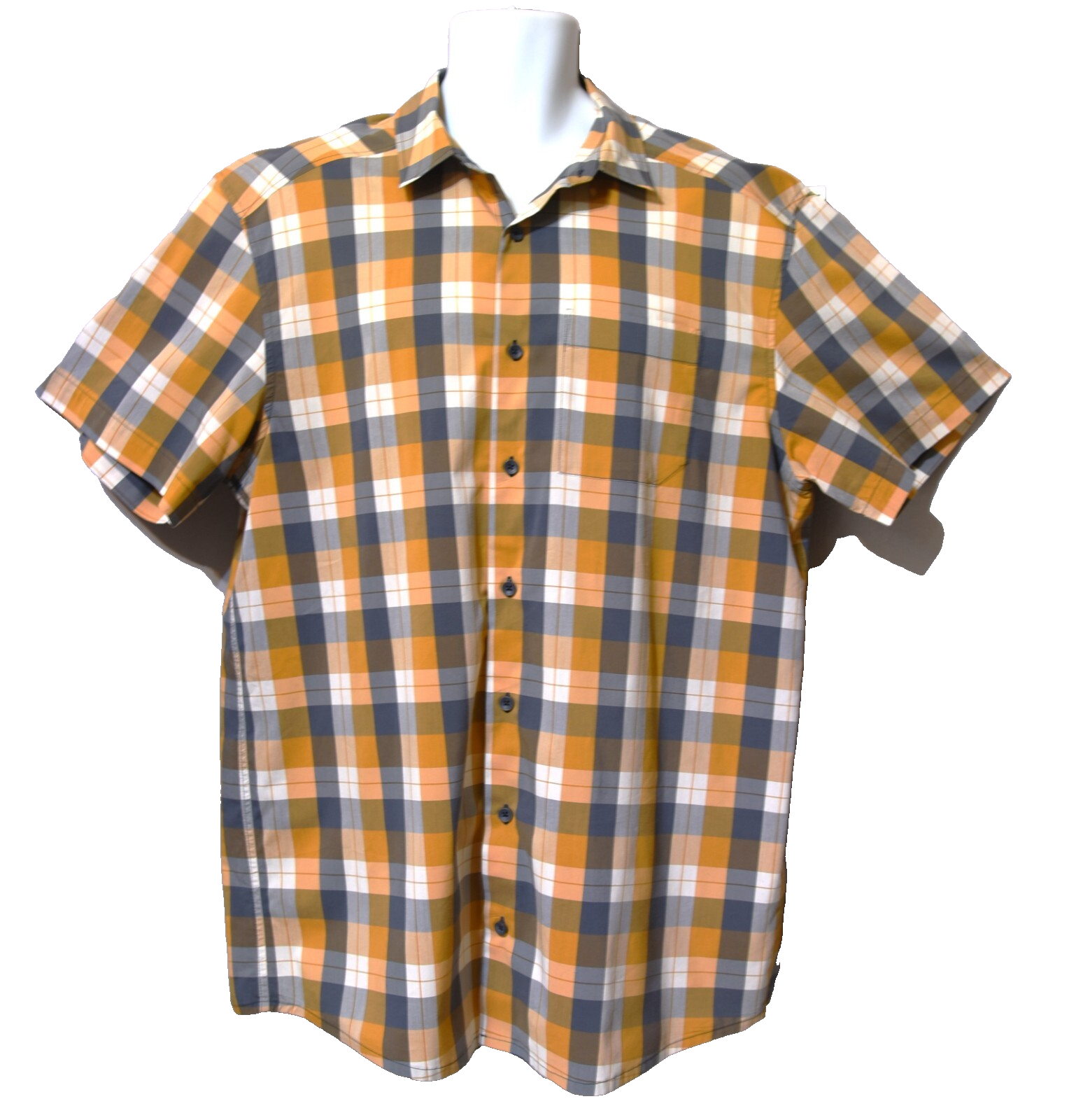 ARC'TERYX Camicia uomo Arc’Teryx taglia XL arancione grigia a quadri manica corta con bottoni