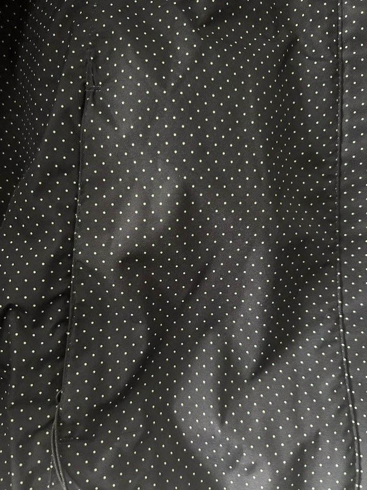 Chaqueta de lluvia Paradox para mujer mediana con capucha cremallera completa verde lunares bolsillos Foto 3 de 4