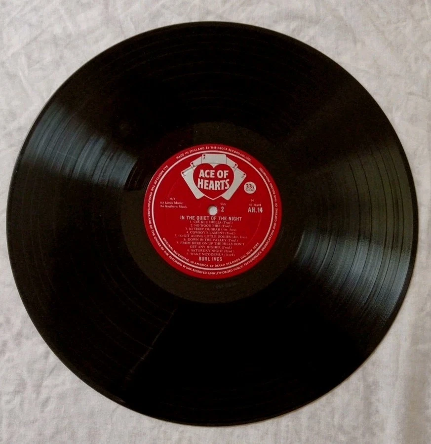 Burl Ives Sings In The Quiet Of The Night Vinyl LP Album.1956 Ace Of Hearts AH14 - Image 4 of 4
