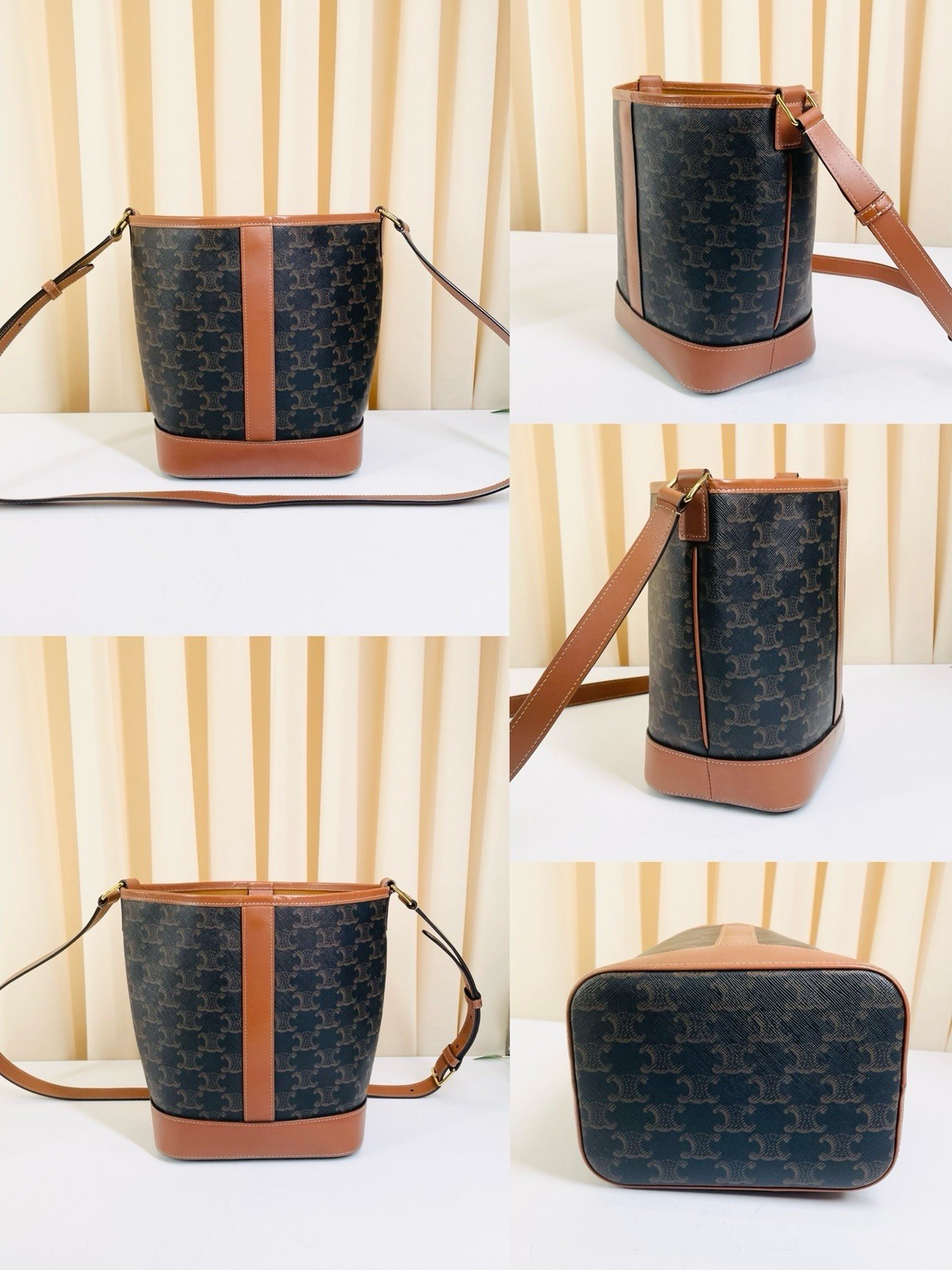Authentic Celine Triomphe Monogram Bucket Bag – B… - image 21