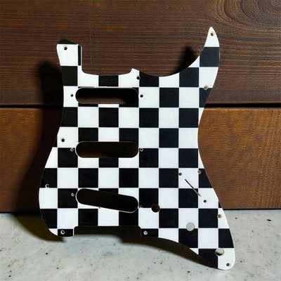 Custom 3D Printed Stratocaster Pickguard - US/MIM SSS 11 Hole, Checker Board