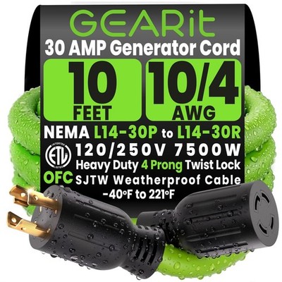Heavy-Duty 10ft Twist Lock Generator Extension Cord