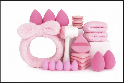 Make-up Schwamm Set Haarband Reinigungspads Gesichtspflege Beauty Tools