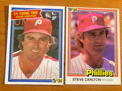 1981 Donruss Steve Carlton Card #33 & #481 CY Award Complete Your Set Phillies