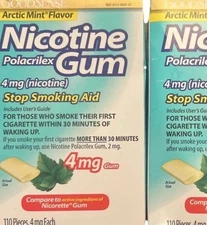 Two Boxes GoodSense Nicotine Gum, 4mg Arctic Mint, 110 Pieces Ea