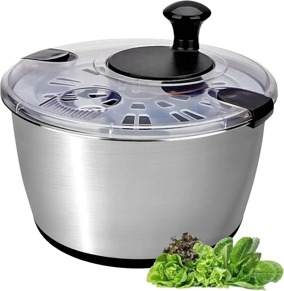 Stainless Steel Salad Spinner, 6.34Qt Large Lettuce Dryer, BPA-Free / Easy Clean
Opens in a new wind