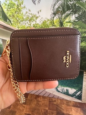 【レア】COACH ケース ブラウン BN Coach Zip Card Case W Chain Wristlet~Wallet~pick color | eBay