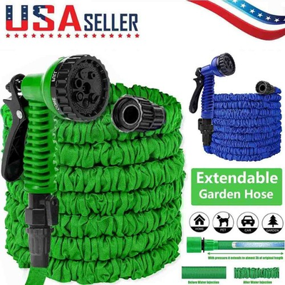 #ad Expanding Expandable Flexible Water Hose w Spray Nozzle 25 50 75 100ft $9.50