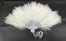 White feather fan with tassel fairycore cottagecore