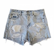 American Eagle light wash distressed denim cutoff shorts in a size 4