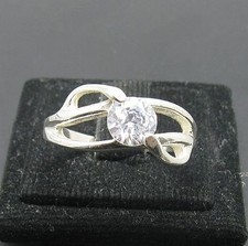 Stylish Genuine Sterling Silver Ring Solid 925 CZ Hallmarked Handmade Empress