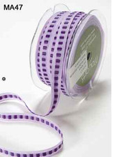 3/8" SOLID/ CENTER SQUARE Ribbon- May Arts - MA47 -Lavender/Purple -5 Yards