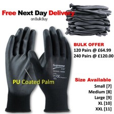 NEW BLACK COATED SAFETY WORK GLOVES GARDEN GRIP MENS BUILDERS GARDENING
