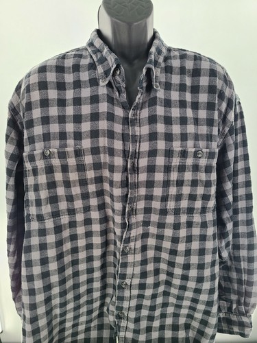 BASIC EDITIONS MENS BLACK GRAY FLANNEL 