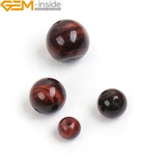 Round Red Tiger Eye Beads Big Hole Natural Stone Beads Jewelry Making 15 8mm