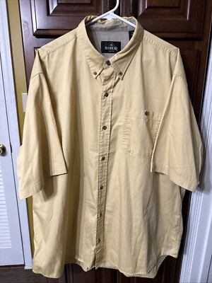 Redhead Men s 2XL Yellow Shirt Short Sleeve Front Button Up