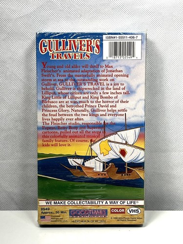 Gulliver's Travels A MAX FLEISCHER'S Animated Cartoon 1992 Rare 2549 VHS New - Picture 2 of 5